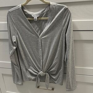 Tommy Bahama Gray Knot Front Blouse NWOT